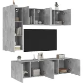 vidaXL Schlichtes 5-tlg. Wohnwand Betongrau Holzwerkstoff - 5756912