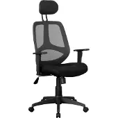 Amstyle Bürostuhl Stoffbezug Schreibtischstuhl 120 kg Armlehne schwarz Chefsessel Drehstuhl Kopfstütze X-XL