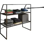 VCM Metall Kleiderschrank |offener Schrank | begehbarer |Dachschrägen Regal | Maße ca. B. 100 x H. 100 x T. 50 cm - Disal