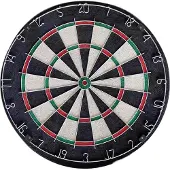 React Sisal Borstendartscheibe 45cm Durchmesser Runddraht klammerfreies Bullseye inkl. 6 Steeldarts