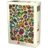 D - Toys DEICO Puzzle 1000 Teile, detailreiches Eulen Motiv, Pattern - Texture Kollektion, 47 x 68 cm