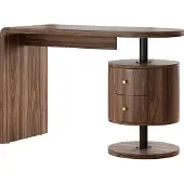 Vicco Schreibtisch Lara Eiche rustikal 120 x 50 cm mit 2 Schubladen, Model 50033