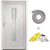 vidaXL Haustür Weiß 98x190 cm PVC