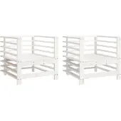 vidaXL Gartenstühle 2 Stk. Weiß Massivholz Kiefer