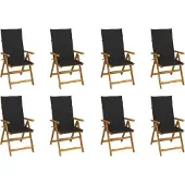 Prolenta Maison Exclusive - Klappstühle mit Kissen 8 Stk. Massivholz Akazie