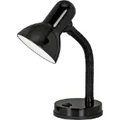 Eglo Tischlampe Basic, Schreibtischlampe Kinder, Leselampe Schwanenhals, flexible Schreibtisch Lampe, schwarze Nachttischlampe mit E27 Fassung