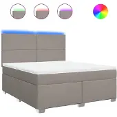Syfax Boxspringbett mit Matratze Taupe 180x200 cm Stoff