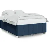 vidaXL Bettgestell ohne Matratze Blau 140x190 cm Stoff