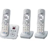 Panasonic KX-TG6823 Strahlungsarmes Schnurlostelefon mit Anrufbeantworter, Rufnummernanzeige, 2 zus?tzliche Mobilteile, 15h Sprechzeit, 7 Tage Standby, Freisprechfunktion, DECT