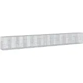 vidaXL Gabione mit Deckel 1200x100x150 cm Verzinktes Eisen