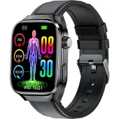 INF Smartwatch mit EKG, Herzfrequenz, Blutdruck, Schlafmonitor, Schrittzähler Schwarz