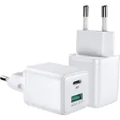 JOYROOM Netzladegerät (Eu-Stecker) Usb / Usb Typ C 30W Power Delivery Quickcharge 3.0 Afc Fcp Weiss (L-Qp303)