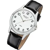 Regent Herren Uhr Lederarmband 1112422 Analog Leder Armbanduhr schwarz UR1112422
