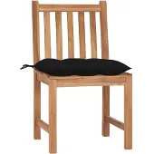 vidaXL Gartenstühle 2 Stk. mit Kissen Massivholz Teak
