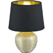 TRIO Tischlampe Luxor 26 cm Gold mit Schwarz