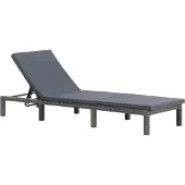 Syfax Sonnenliege mit Auflage Poly Rattan Anthrazit