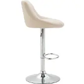 CLP Barhocker Lazio höhenverstellbar und 360 Grad drehbar creme Gestell Farbe chrom