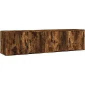 vidaXL TV-Wandschränke 2 Stk. Räuchereiche 80x34,5x40 cm