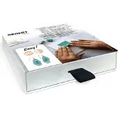 Cernit CEKIT001C - Starterset 4 Mini-Blöcke Polymer-Modelliermasse à 25g, Modellierwerkzeuge, 1 bebilderte Schritt-für-Schritt-Anleitung, Schmuck, 1 Set