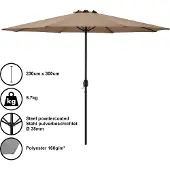 Casa.pro Sonnenschirm Schirm Marktschirm Kurbelschirm Garten Beige / 230x300cm / 5,7kg / Stahl / Polyester 160g/m² []