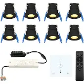 HOFTRONIC™ 8x Milano LED Mini Einbaustrahler 12V 3W 200lm 2700K IP65 Schwarz