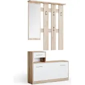 Vicco Garderobe Billy Weiß/Sonoma 25 x 191 cm, Model 33202