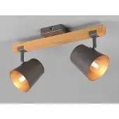 Meine Wunschleuchte LED Deckenstrahler 2-flammig mit Holz Beleuchtung Flur, Diele und Treppenhaus