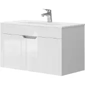 Vicco Waschbeckenunterschrank Stefanie Weiß 2 Teile, Unterschrank 80 cm, Model 40056