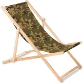 Greenblue Liegestuhl aus Buchholz ohne Armlehne Sonnenliege Gartenliege 110kg Tarnfarbe grün