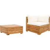 vidaXL "2026 Promotion" 2-tlg. Garten-Lounge-Set mit Kissen Massivholz Akazie - Gartenstühle CC9509
