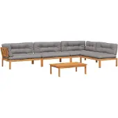 vidaXL 5-tlg. Garten-Sofagarnitur aus Paletten mit Kissen Akazienholz