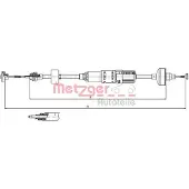 METZGER 10.3443 Kupplungsseil Seilzug für VW GOLF III (1H1) 1025/745mm