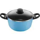 Ballarini Auflaufform mit Deckel, 24 cm, blau, Aluminium, rund