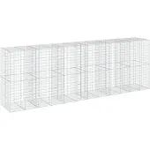 vidaXL Gabione mit Deckel 600x100x200 cm Verzinktes Eisen