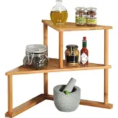 Kesper Küchenregal Küchen-Eckregal aus -Bambus – 2-stöckig – 52x29,5x39cm – platzsparendes Regal für Küche & Vorrat – natürlich & dekorativ –58802