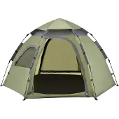 En.casa Campingzelt 'Nybro' für 2-3 Personen 240 x 205 x 140 cm Dunkelgrün / Dunkelgrau