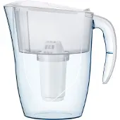 AQUAPHOR Wasserfilter Smile weiß inkl. 1 A5 Filterkartusche - kompakter Wasserfilter zur Reduzierung von Kalk, Chlor & weiteren Stoffen