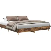Syfax Bettgestell ohne Matratze Räuchereiche 160x200 cm Holzwerkstoff
