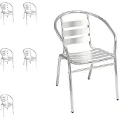 Mojawo 6 Stk. stabile Aluminium Bistrostuhl Stapelstuhl Gartenstuhl stapelbar