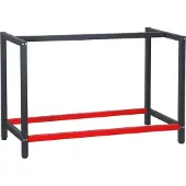 Wiltec Werkbank Gestell 125 x 57 x 81 cm aus Stahl, Werkbankgestell in Anthrazit Rot, Tischgestell max. 200 kg als Werkbank, Arbeitstisch & Sideboard