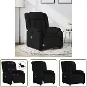The Living Store Massagesessel Elektrisch Schwarz Stoff