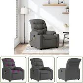 The Living Store Massagesessel Dunkelgrau Stoff
