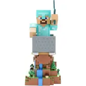 Paladone Minecraft Steve In Diamond Armour Cable Guys Controller Halterung Und Handy Ständer 22 Cm One Size