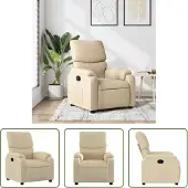 The Living Store Relaxsessel Creme Stoff