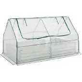 En.casa 3-in-1 Hochbeet Kit mit Gewächshaus 'Balsorano' Stahl mit PE-Gitterfolie 186 x 96 x 98 cm Weiß