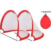 Bandito FunHockey Pop Up Mini Torset für Kinder, 60x60x40 cm, automatisch faltbares Fußballtor, wetterfestes Hockey Tor für Garten und Kinderzimmer, Floorball, Feldhockey Tor mit Tasche und Bodenhaken