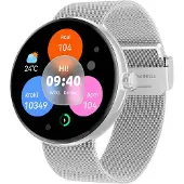 Forever Smartwatch fur Damen Forevive 5 SB-365 Silber, IP68, Schrittzähler, Pulsmesser, Schlaf-Monitoring, Touchscreen, Bluetooth