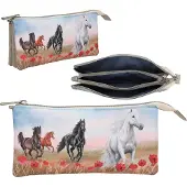 Depesche Federmäppchen TOPModel POPPY SAND - beige Schlampertasche mit Blumenmuster