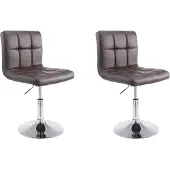 Mendler 2er Set Lounger HLO-CP53 V2 Kunstleder braun