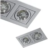 Azzardo PACO Deckenleuchte 2x GU10 50W ohne Leuchtmittel 17,5cm IP20, Aluminium